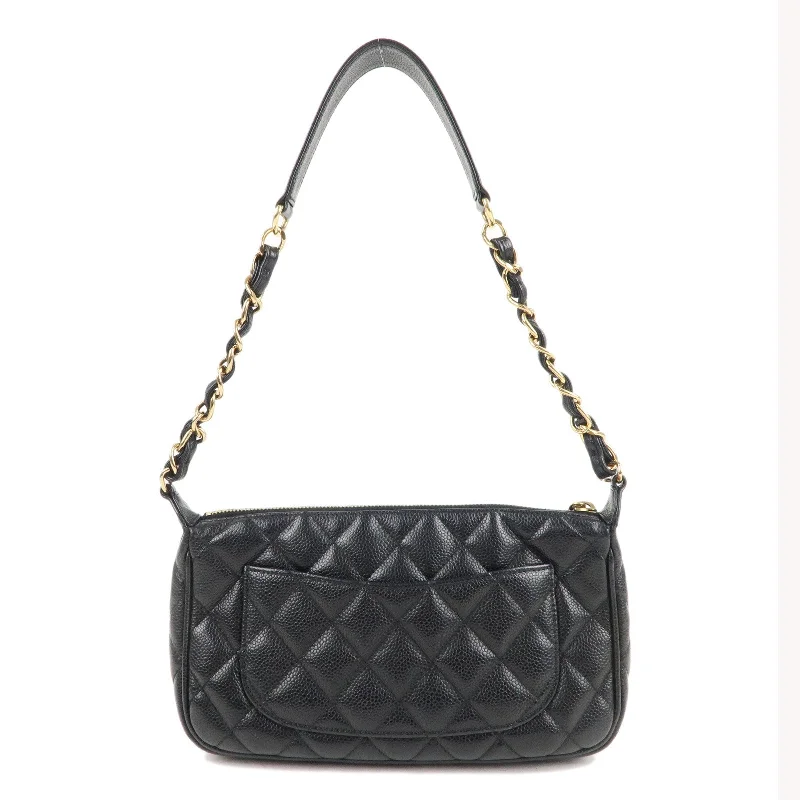 Chanel bags with the perfect balance of luxury and functionalityChanel bags with the perfect balance of luxury and functionalityCHANEL Matelasse Caviar Skin Chain Shoulder Bag Black A22476