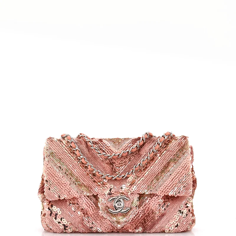 Chanel bags for women with a taste for high fashionCC Flap Bag Chevron Sequins Mini