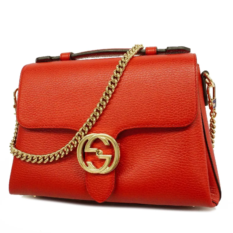 Women Gucci Sylvie bags with a detachable ribbon detailGucci 2way Bag Interlocking G 2way Bag Interlocking G 510302 Women's Leathe