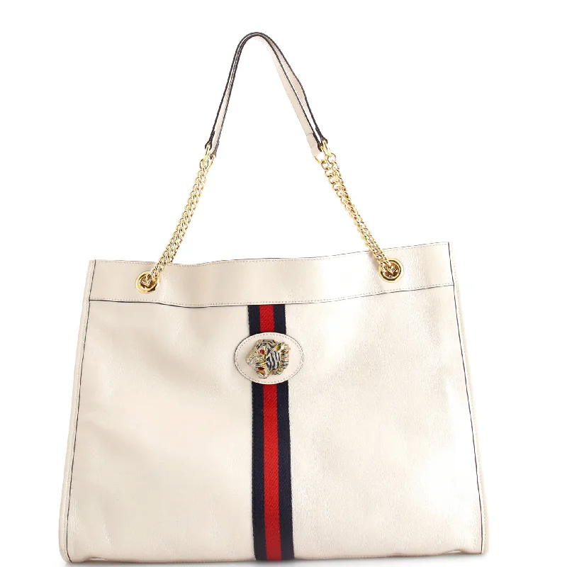 Women Gucci crossbody bags with a woven leather strapRajah Chain Tote Leather Large