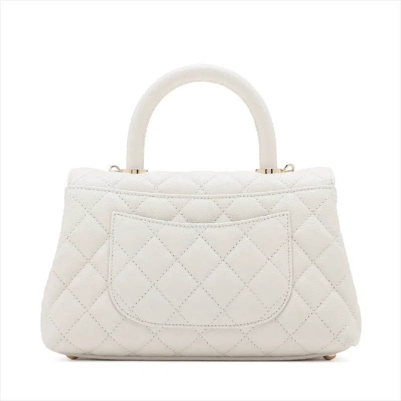 Chanel Classic Flap Bag for Evening PartyChanel Classic Flap Bag for Evening PartyChanel Coco Handle 24 XS Caviar S 2WAY Handbag White Silver G  A92990