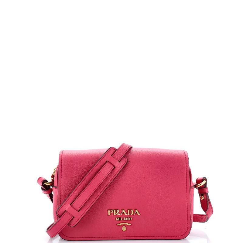 Prada bags with a snap - button closure and a decorative charm for a fashionable lookFlap Zip Crossbody Bag Vitello Phenix Small