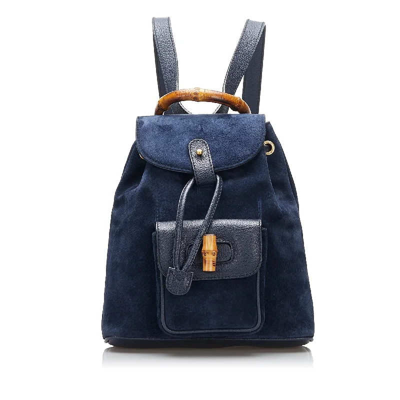 Gucci tote bags for women with a water - resistant coatingGucci Bamboo Suede Backpack