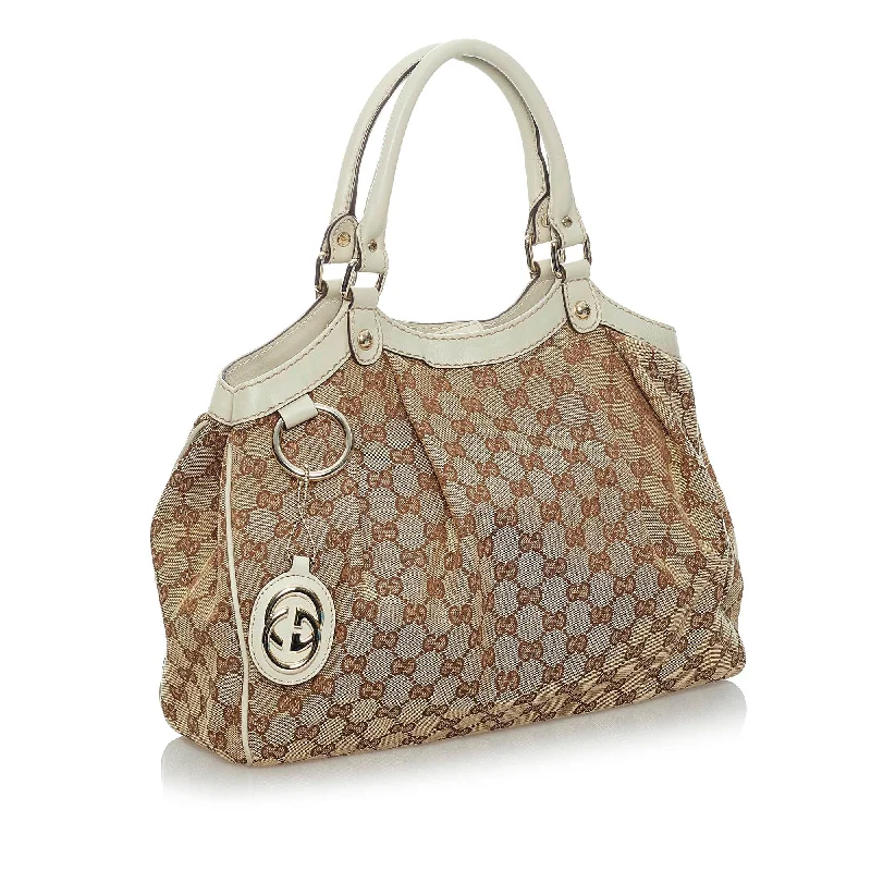 Women Gucci bags with a detachable mobile phone holderGucci GG Canvas Sukey Tote Bag (31330)