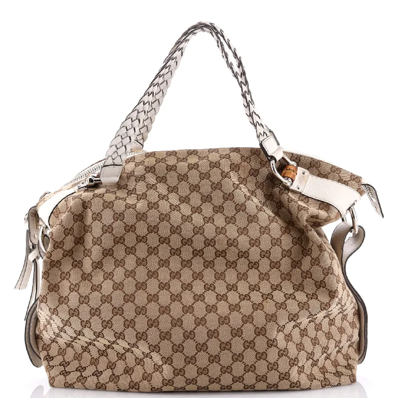 Gucci handbags for women with a back - zip pocketBamboo Bar Shoulder Bag GG Canvas Large