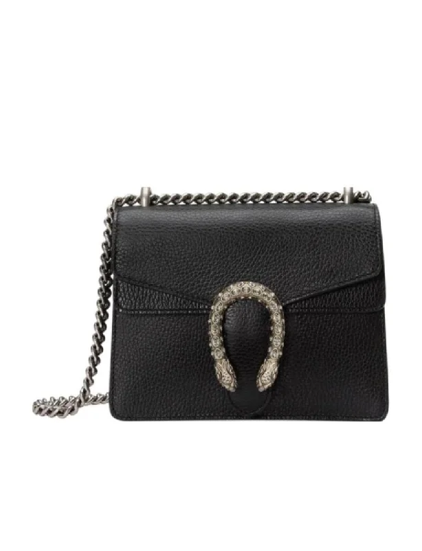 Ladies Gucci Dionysus bags with a chain - link shoulder strapGucci Dionysus Collection Leather Mini Handbag