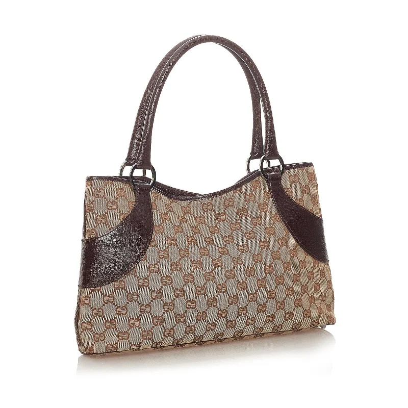 Gucci tote bags for women with a double - handle designGucci GG Canvas Tote Bag (27248)