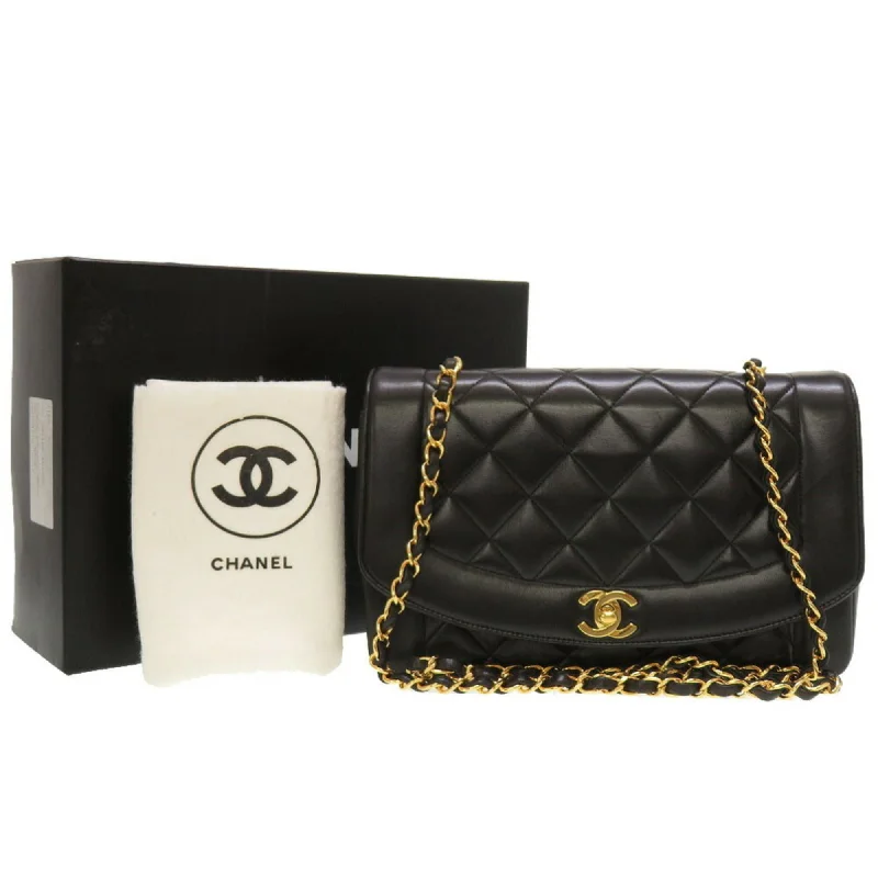 Chanel bags for women who appreciate fine craftsmanshipChanel bags for women who appreciate fine craftsmanshipCHANEL Diana 25 Matelasse No. 4 Lambskin Black Gold Chain Shoulder Bag Coco Mark