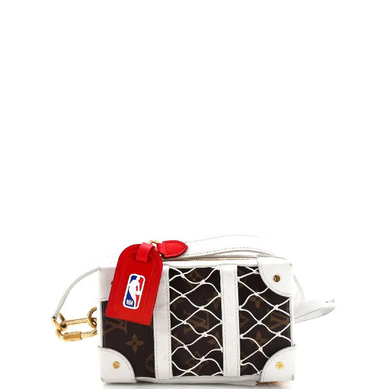 Women Gucci bags with a chain - link trim and a leather bodyx NBA Soft Trunk Phone Box Monogram Canvas