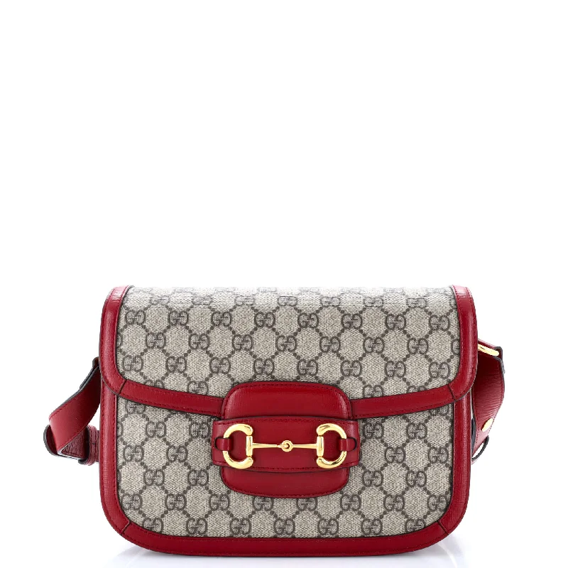 Gucci backpacks for women with a sleek silhouetteHorsebit 1955 Shoulder Bag GG Coated Canvas with Leather Small