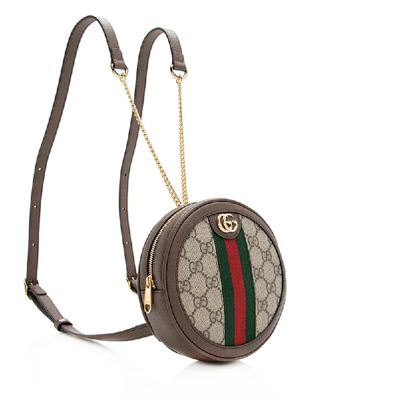 Gucci Marmont bags for women with quilted leather exteriorsGucci GG Supreme Ophidia Round Mini Backpack (SHF-20092)