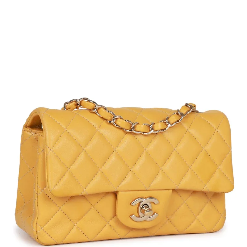 Chanel bags for the minimalist fashionChanel bags for the minimalist fashionPre-owned Chanel Mini Rectangular Flap Bag Yellow Lambskin Light Gold Hardware