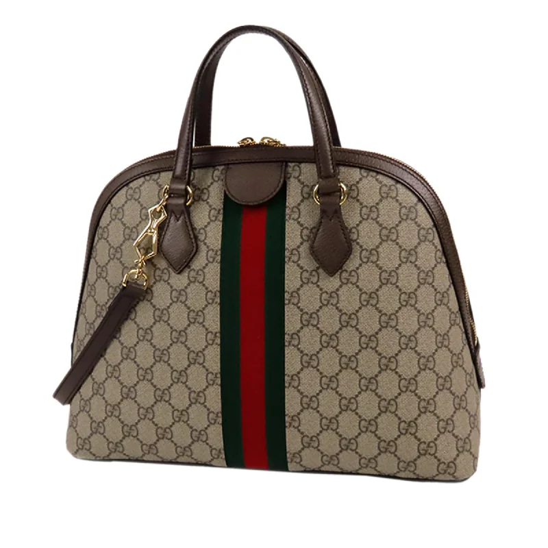 Women Gucci Sylvie bags with a monogram - embossed leatherGucci GG Supreme Ophidia Satchel (37497)