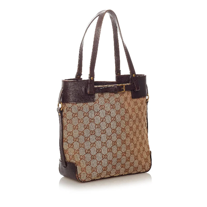 Women Gucci bags with a zip - around closure for securityGucci GG Canvas Tote Bag (27892)