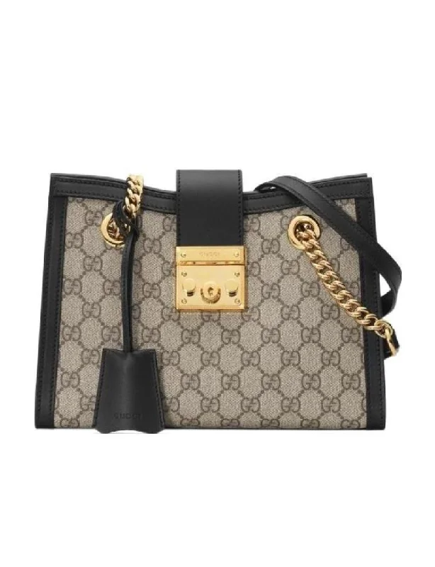 Ladies Gucci shoulder bags with a single - handle designGucci Padlock series small GG shoulder bag