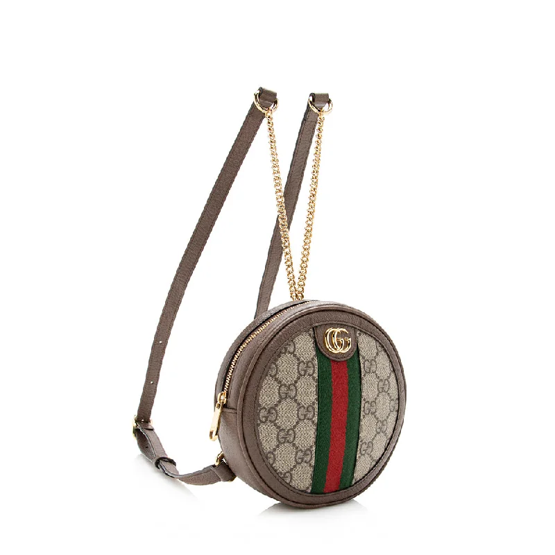 Gucci Dionysus bags for women with tiger - head claspsGucci GG Supreme Ophidia Round Mini Backpack (SHF-16142)