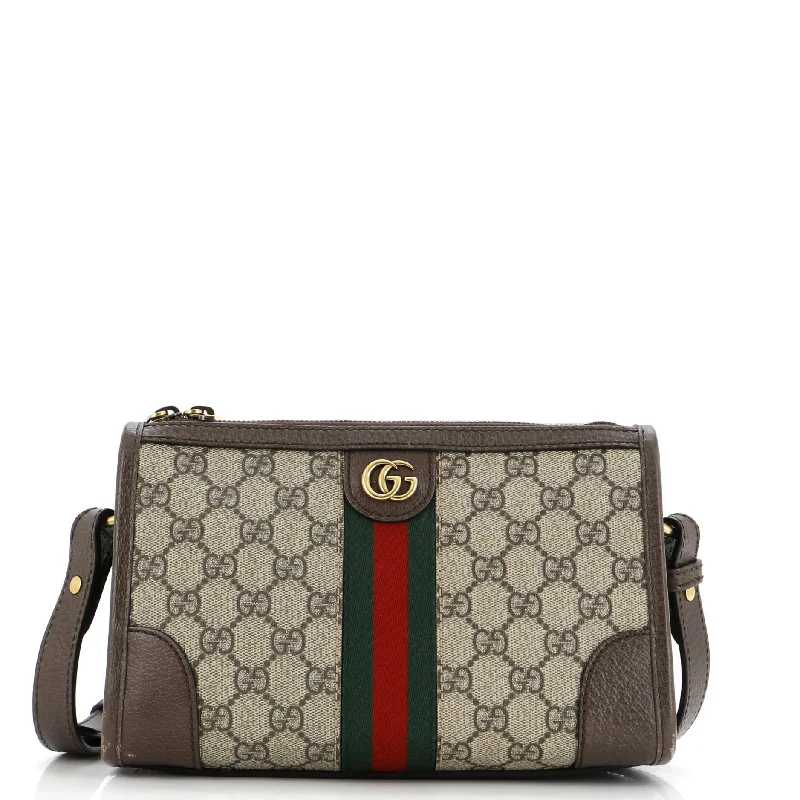 Gucci tote bags for women with a spacious interiorOphidia Zip Messenger Bag GG Coated Canvas with Leather Small