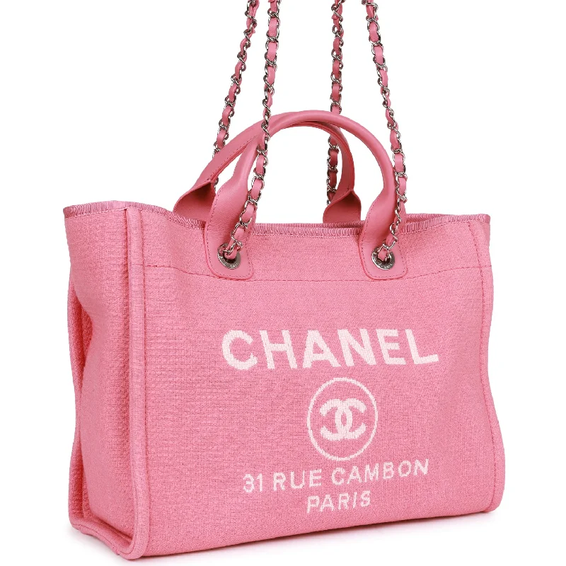 Chanel bags perfect for everyday elegChanel bags perfect for everyday elegChanel Small Deauville Shopping Bag Pink Boucle Silver Hardware