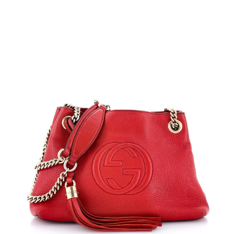 Women Gucci bags with a detachable mirror insideSoho Chain Strap Shoulder Bag Leather Mini