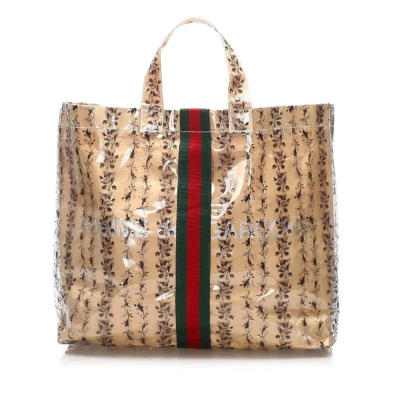 Women Gucci crossbody bags with a keychain holderGucci Web Vinyl Tote Bag